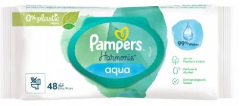 PAMPERS Harmonie AQUA Chusteczki nawilżane dla dzieci op. 9x48 szt