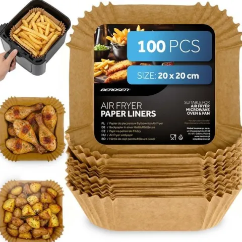 Papier do pieczenia wkładki do frytkownicy 20 cm Berdsen - 100 szt