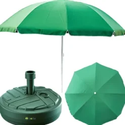 Parasol ogrodowy 240cm z podstawą okrągły zestaw