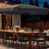 PARASOL OGRODOWY DUŻY SKŁADANY Z WYSIĘGNIKIEM FALBANĄ SOLIDNY 350cm SOLIDNY