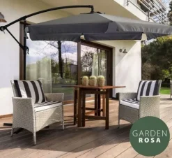 PARASOL OGRODOWY DUŻY SKŁADANY Z WYSIĘGNIKIEM FALBANĄ SOLIDNY 350cm SOLIDNY