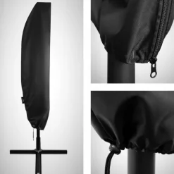 PARASOL OGRODOWY DUŻY SKŁADANY Z WYSIĘGNIKIEM FALBANĄ SOLIDNY 350cm SOLIDNY