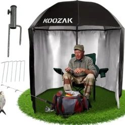 PARASOL WĘDKARSKI NAMIOT WODOODPORNY Z BOKAMI UV DUŻY KARPIOWY MOBILNY XXL