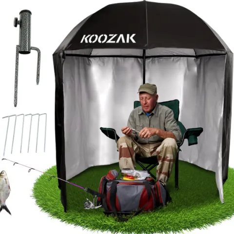 PARASOL WĘDKARSKI NAMIOT WODOODPORNY Z BOKAMI UV DUŻY KARPIOWY MOBILNY XXL