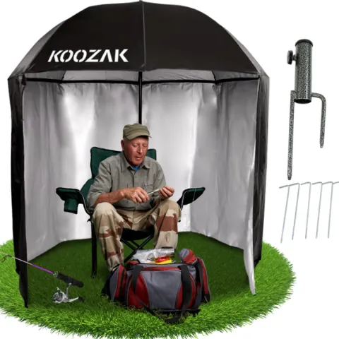 PARASOL WĘDKARSKI NAMIOT WODOODPORNY Z BOKAMI UV DUŻY KARPIOWY MOBILNY XXL