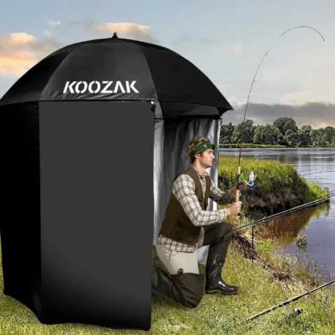 PARASOL WĘDKARSKI NAMIOT WODOODPORNY Z BOKAMI UV DUŻY KARPIOWY MOBILNY XXL