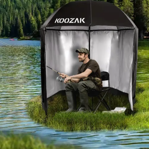 PARASOL WĘDKARSKI NAMIOT WODOODPORNY Z BOKAMI UV DUŻY KARPIOWY MOBILNY XXL