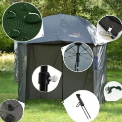 PARASOL WĘDKARSKI NAMIOT Z BOKAMI 3/4 220cm 2,2m + WBIJAK HOKKAIDO ZESTAW