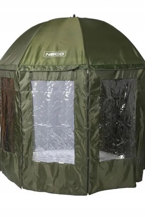 PARASOL WĘDKARSKI Z MOSKITIERĄ NECO PRO 250CM GUMOWANE SZWY