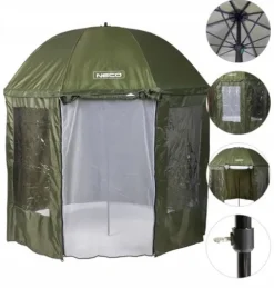 PARASOL WĘDKARSKI Z MOSKITIERĄ NECO PRO 250CM GUMOWANE SZWY