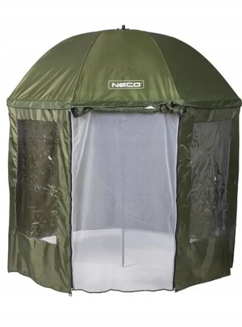 PARASOL WĘDKARSKI Z MOSKITIERĄ NECO PRO 250CM GUMOWANE SZWY