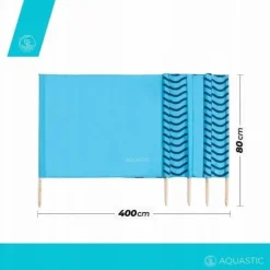 Parawan AQUASTIC Windscreen niebieski OS 400x80 Turystyczny Trwały materiał