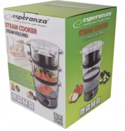 PAROWAR METALOWY 7,5 L 3 POZIOMY + MISKA 400W GOTOWANIE NA PARZE