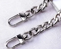 Pasek do torebki torby łańcuch długi Srebrny metal F117_100CM_Srebrny