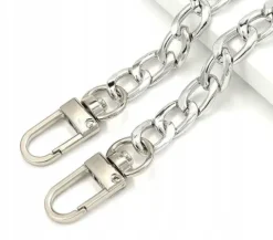 Pasek do torebki torby łańcuch długi Srebrny metal F117_100CM_Srebrny