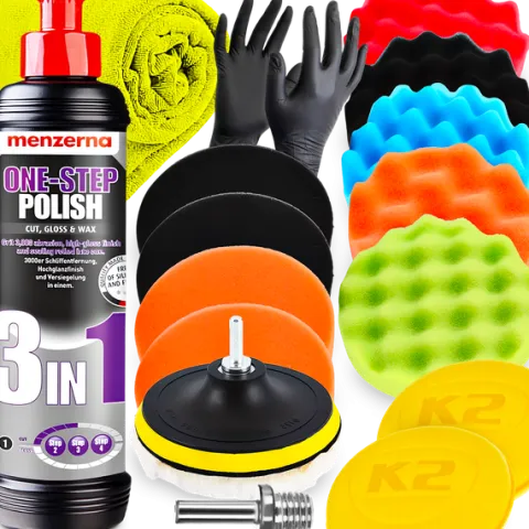 Pasta Polerska Menzerna 3w1 Zestaw Gąbek Do Polerowania Lakieru + Aplikator