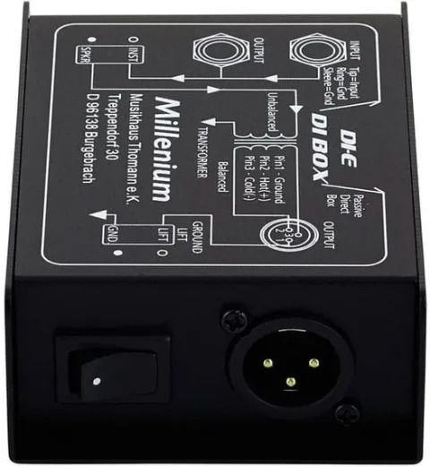 Pasywny mono DI Box symetryzator sygnału rozłączenie masy Millenium DI-E