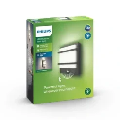 PHILIPS Kinkiet Ogrodowy Elewacyjny LAMPA z czujnik LED 12W 2700K PETRONIA