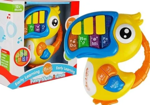 Pianinko Organki Do Re Mi Papuga Żółte