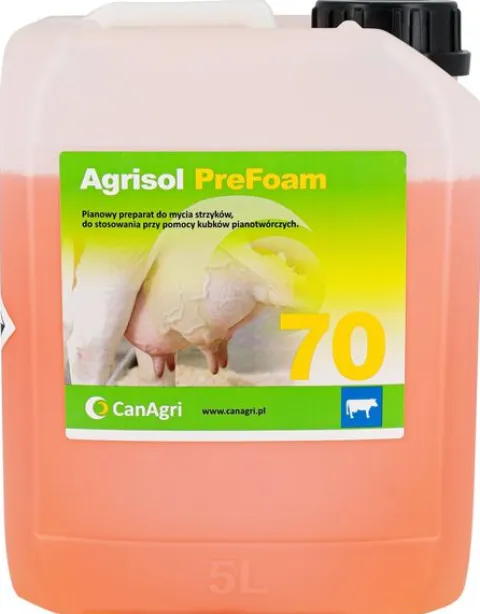 Pianowy płyn do mycia wymion Agrisol PreFoam 70, 5 kg, Can Agri