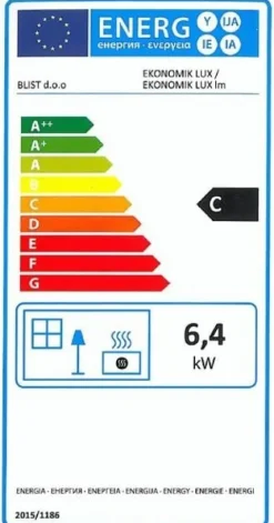 Piec żeliwny koza kominek BLIST EKONOMIK LUX 6,6kW