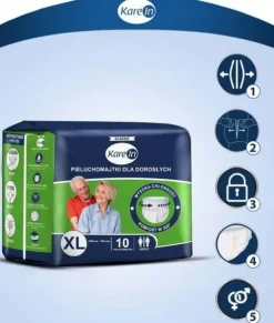 PIELUCHOMAJTKI PAMPERSY DLA DOROSŁYCH KAREIN CLASSIC XL 30 SZTUK