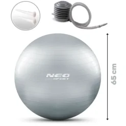 Piłka do ćwiczeń 65 cm NS-951 srebrna
