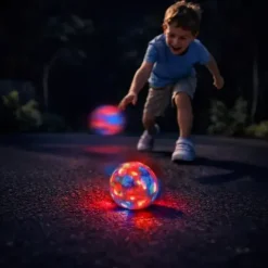 Piłka led z kuleczkami piłeczka świecąca do zabawy dla dzieci dziecka 9,5cm