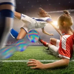 Piłka nożna odblaskowa świecąca lumi do nogi rozmiar 5 holograficzna