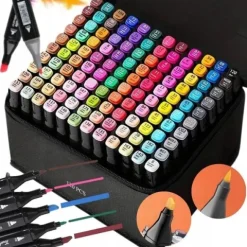 PISAKI ALKOHOLOWE 120 SZT DWUSTRONNE MARKERY FLAMASTRY + TORBA ETUI