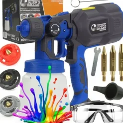 PISTOLET AGREGAT MALARSKI DO MALOWANIA ŚCIAN 550W 3 DYSZE ZESTAW + OKULARY