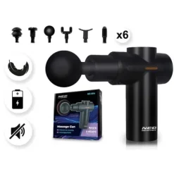 Pistolet do masażu ciała masażer 6 nakładek NS-504 Neo-sport czarny