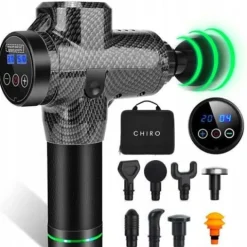 PISTOLET DO MASAŻU PLECÓW CIAŁA MASSAGE GUN PRO+ GŁOWICA PODGRZEWANA DO 61C