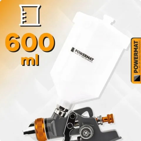 PISTOLET LAKIERNICZY DO MALOWANIA LAKIEROWANIA HVLP 1,4 MM ZBIORNIK 600 ML