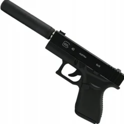 PISTOLET NA KULKI PLASTIKOWE GLOCK METAL Z TŁUMIKIEM ASG 6mm GRATIS KULKI