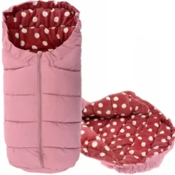 Śpiworek do wózka 4w1 DOTS PINK-BURGUNDY