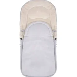 Śpiworek do wózka 4w1, mufka, śpiwór do sanek, gondoli z torbą 90 cm szaro-beżowy