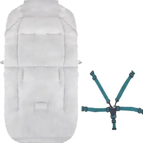 Śpiworek do wózka 4w1, mufka, śpiwór do sanek, gondoli z torbą 90 cm szaro-niebieski