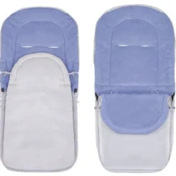 Śpiworek do wózka 4w1, śpiwór do sanek, gondoli z torbą 90 cm szaro-niebieski