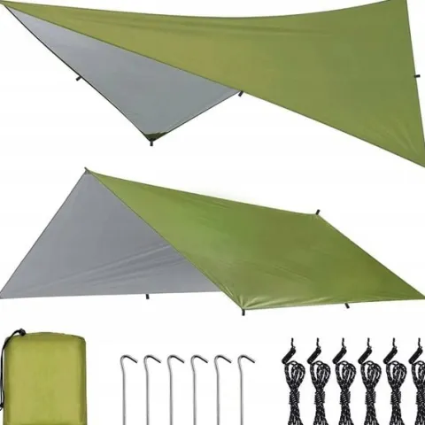 PLANDEKA NA HAMAKI, PLANDEKA NAMIOTOWA, SCHRONIENIE, MATA POD NAMIOT, 3X3M