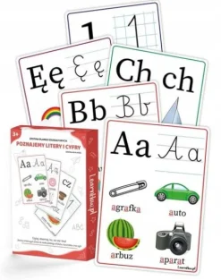 PLANSZE EDUKACYJNE - POZNAJEMY LITERY I CYFRY - DUŻY ZESTAW - LearnHow
