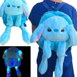 PLECAK DZIECIĘCY KRÓLICZEK JEDNOKOMOROWY ŚWIECĄCY LILO STICH RUCHOME USZY