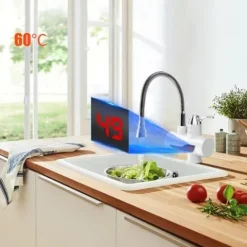 Podgrzewacz wody 3000W LCD IPX4 149PR23 przepływowy kran wyświetlacz biały