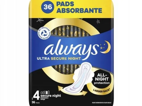 Podpaski ALWAYS Ultra Secure Night Rozmiar 4 (36 sztuk)