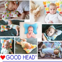 Poduszka ortopedyczna dla niemowląt na płaską główkę Good Head | Szara | M