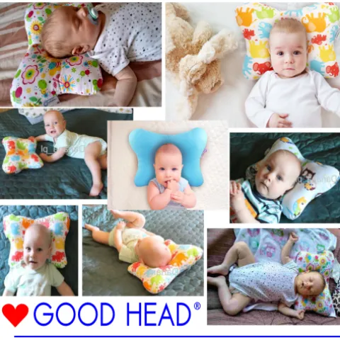 Poduszka ortopedyczna dla niemowląt na płaską główkę Good Head | Szara | M