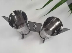 PODWÓJNY ZNICZ lampion METALOWY nowoczesny DUET TUBA PAMIĘTAMY dla MAMY