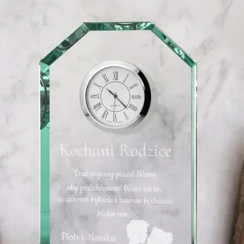 PODZIĘKOWANIE DLA RODZICÓW na ślub wesele Statuetka Zegar +GRAWER