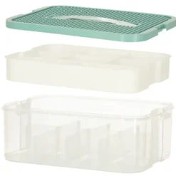 Pojemnik na Klocki Zabawki Organizer Plastikowy z Przegródkami i Pokrywą