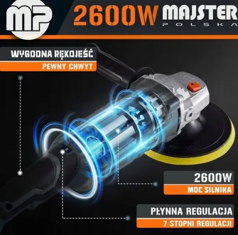 POLERKA SAMOCHODOWA SZLIFIERKA 4x GĄBKA+ PASTA POLERSKA MENZERNA MP Majster